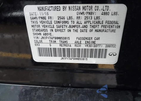 2017 Infiniti Q50 3.0T Red Sport 400 из США, поврежденный, VIN JN1FV7AP9HM850815